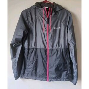Columbia Ridge Lined Windbreaker Women's Size Small‎ Jacket Casual Gray/Pink
